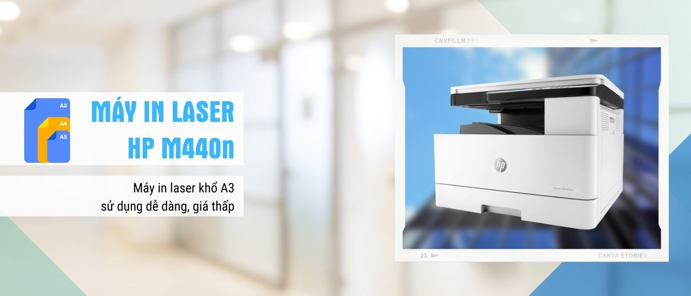 Máy in laser đen trắng HP MFP M440DN thiết kế hiện đại